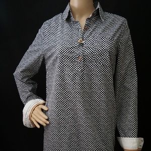 Tronata - Polka Dot Tunic - Long Shirt/Dress 100%Cotton - Size M